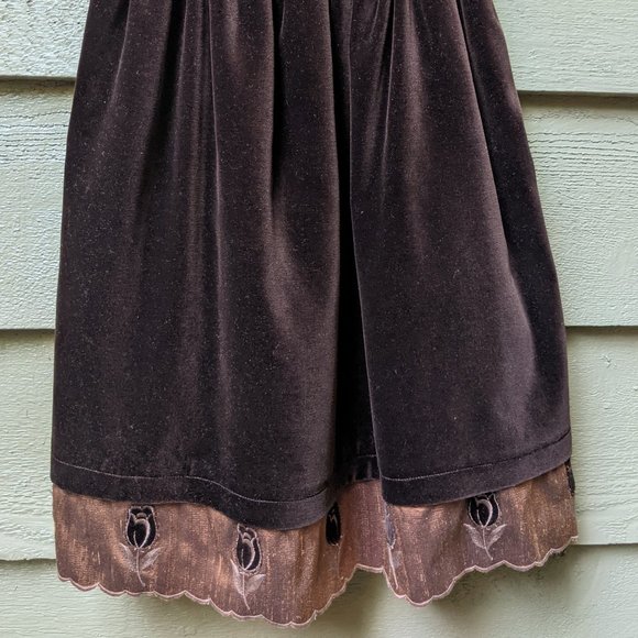 Stunning David Charles HARRODS Brown Velvet Holiday Dress  ENGLAND - 10 - Picture 6 of 8